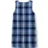 School Uniform Girls Plaid Button Shoulder Patch Pocket Jumper, Back
