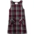Girls Plaid Button Shoulder Patch Pocket Jumper, Front