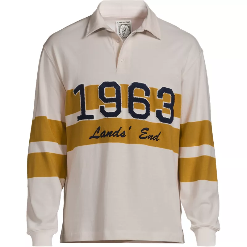 Men's Long Sleeve Rugged Rugby Embroidered Polo, Front