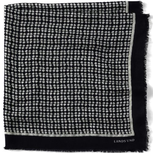  Lands' End Gemusterter Karreeschal Aus Wolle, Damen, Größe:null Regular, Schwarz, Wolle, By Lands' End 