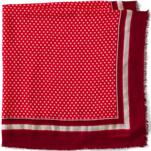  Lands' End Gemusterter Karreeschal Aus Wolle, Damen, Größe:null Regular, Rot, Wolle, By Lands' End 