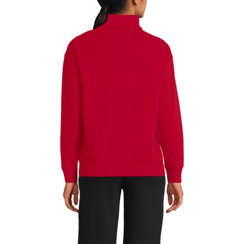  Lands' End Serious Sweats Rollkragenpullover, Damen, Größe:32-34 Regular, Rot, Baumwoll-mischung/polyester-mischung, By Lands' End 