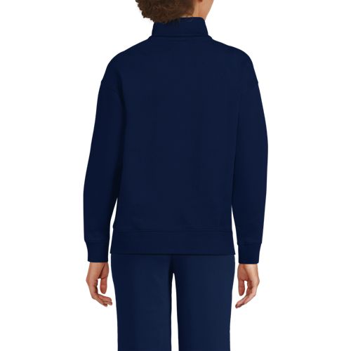  Lands' End Serious Sweats Rollkragenpullover, Damen, Größe:32-34 Regular, Blau, Baumwoll-mischung/polyester-mischung, By Lands' End 