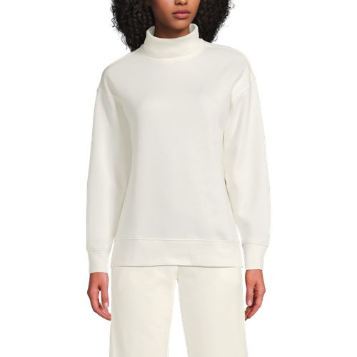  Lands' End Serious Sweats Rollkragenpullover, Damen, Größe:32-34 Regular, Weiß, Baumwoll-mischung/polyester-mischung, By Lands' End 