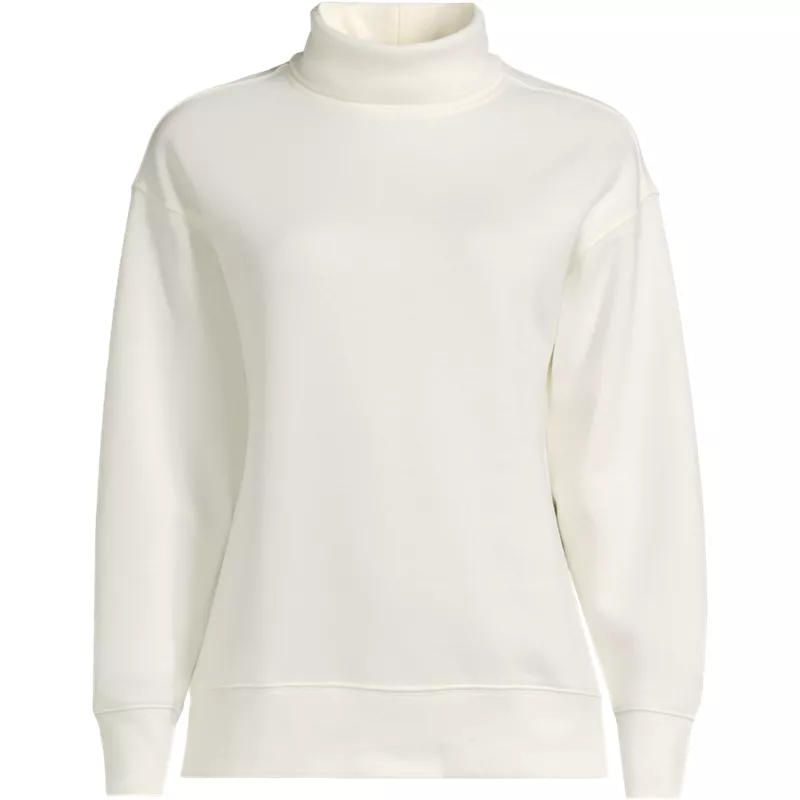 Women's Long Sleeve Serious Sweats Mock Neck Sweatshirt, Front