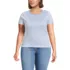 Women's Plus Size Short Sleeve Crew Neck Micro Rib Mini Tee, Front