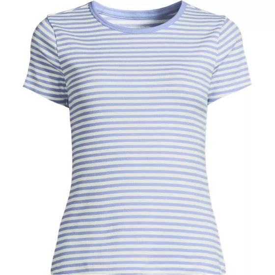 Women's Short Sleeve Crew Neck Micro Rib Mini Tee - primary