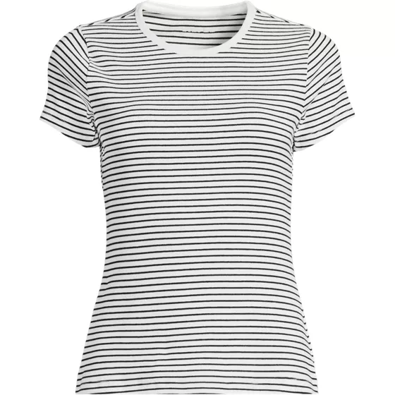 Women's Short Sleeve Crew Neck Micro Rib Mini Tee - primary