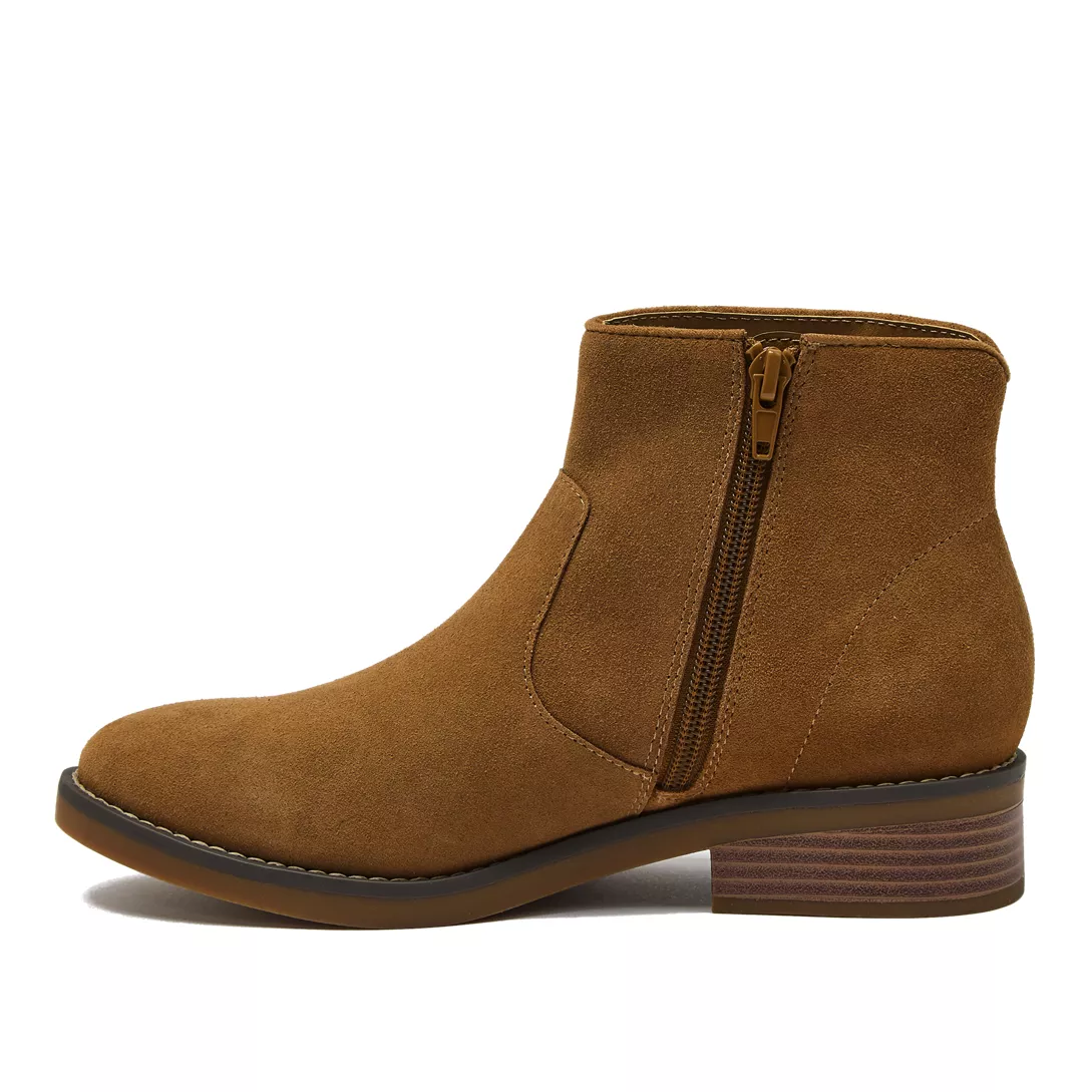 Women's Detailed Suede Zip Ankle Booties