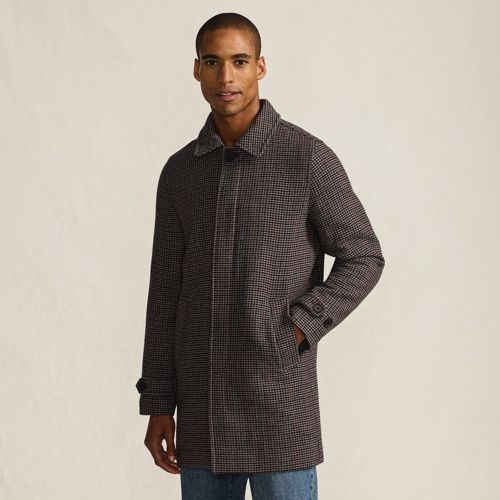  Lands' End Karierter Mantel, Herren, Größe:44-46 Regular, Braun, Wolle/polyester/polyester-mischung, By Lands' End 