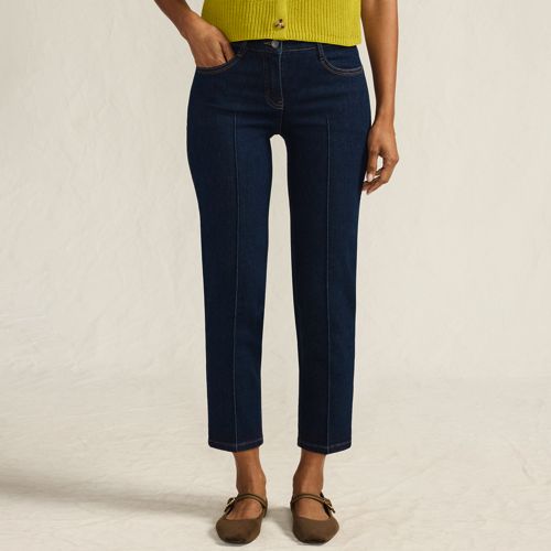  Lands' End Slim Fit Jeans Mit Biesennaht, Damen, Größe:34 Regular, Blau, Baumwolle/baumwoll-mischung, By Lands' End 
