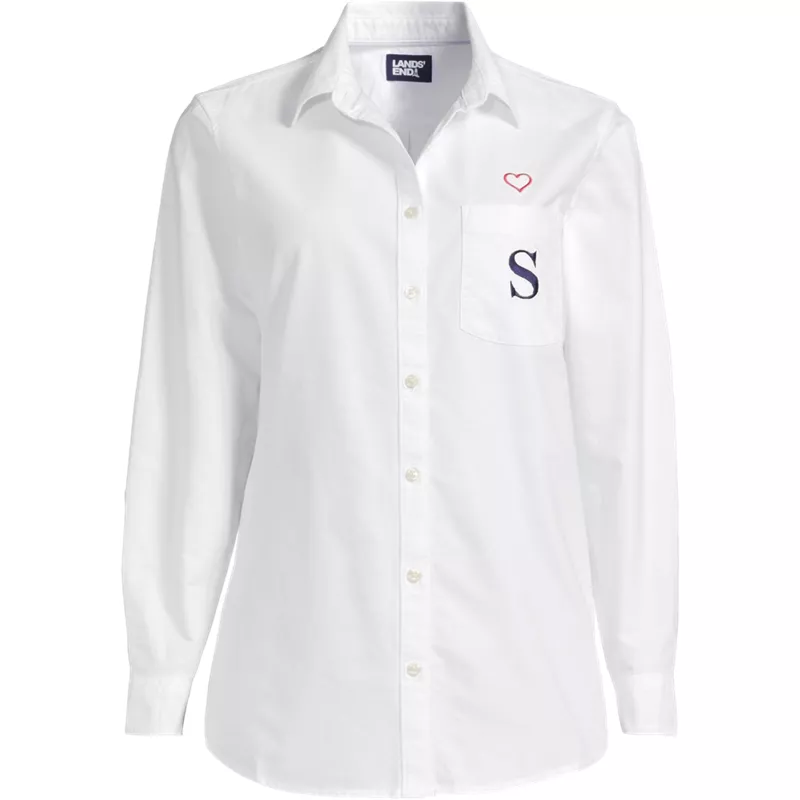 Women's Embroidered Oxford Shirt, Front