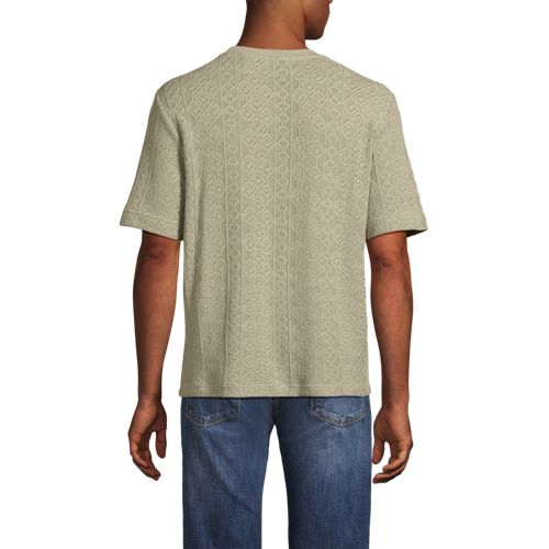  Lands' End T-shirt Aus Jersey Mit Struktur, Herren, Größe:44-46 Regular, Grau, Baumwolle/polyester, By Lands' End 