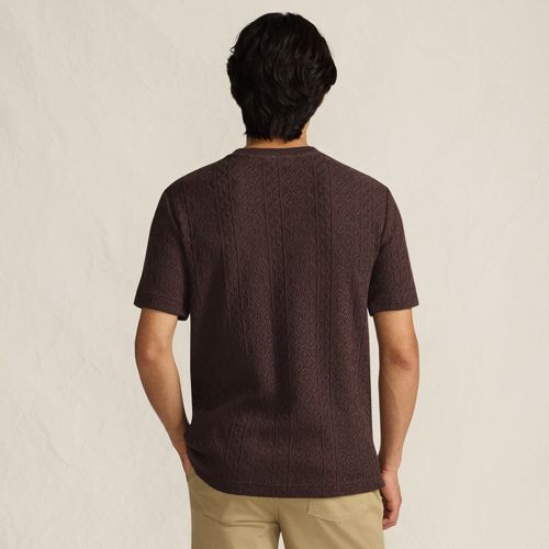  Lands' End T-shirt Aus Jersey Mit Struktur, Herren, Größe:44-46 Regular, Rot, Baumwolle/polyester, By Lands' End 