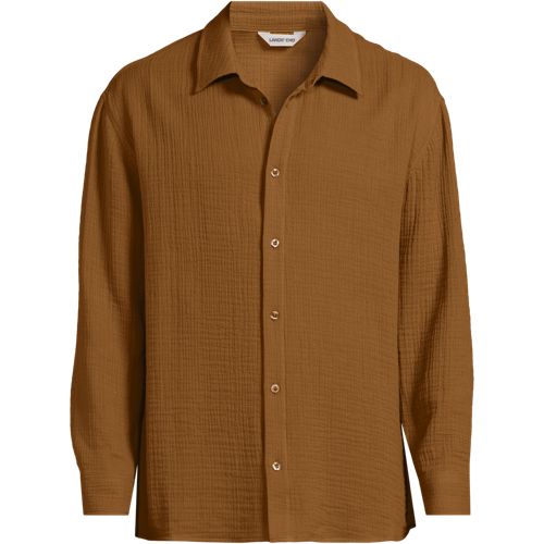 Long Sleeve Double Cloth Shirt, Men, size: S, regular, Misc, by Lands' End