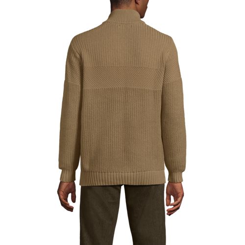  Lands' End Strukturierter Troyer-pullover Drifter, Herren, Größe:44-46 Regular, Braun, Baumwolle, By Lands' End 