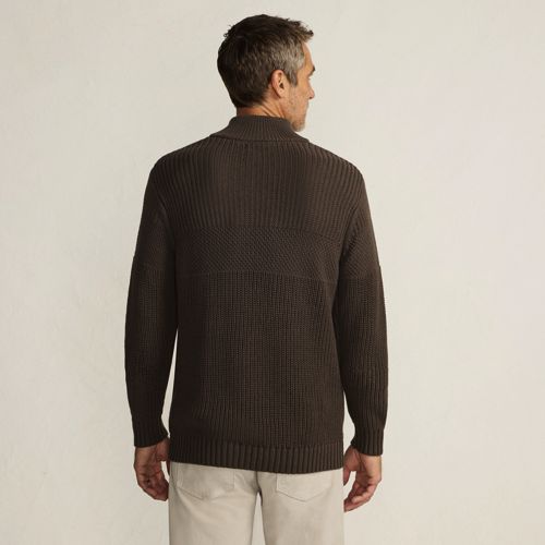  Lands' End Strukturierter Troyer-pullover Drifter, Herren, Größe:44-46 Regular, Braun, Baumwolle, By Lands' End 