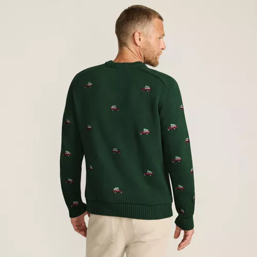 Men's Long Sleeve Drifter Holiday Roads Crewneck Sweater, Back