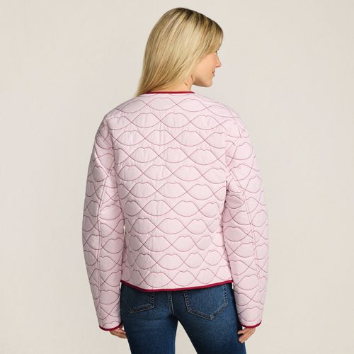  Lands' End Lands' End X Lulu Guinness Lips Steppjacke, Damen, Größe:32-34 Regular, Pink, Baumwolle, By Lands' End 