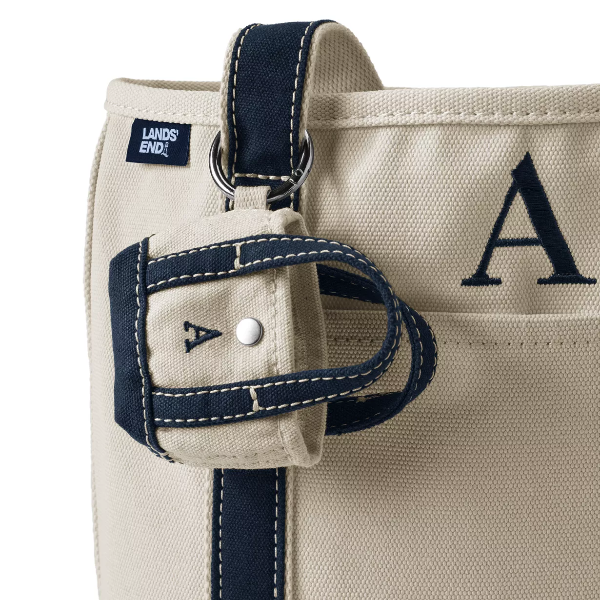 Pre-Monogrammed Letter A Mini Canvas Tote