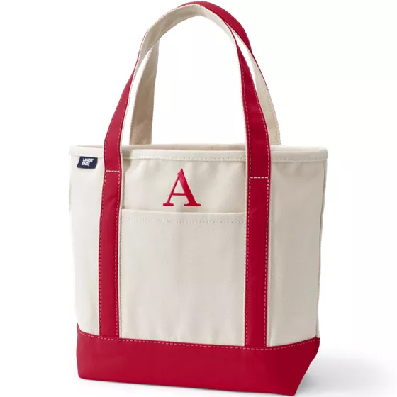 Pre-Monogrammed Letter Canvas Tote Bag - primary