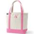 Pre-Monogrammed Letter A Canvas Tote Bag, Front