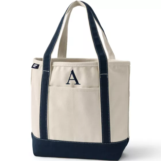 Pre-Monogrammed Letter A Canvas Tote Bag - primary