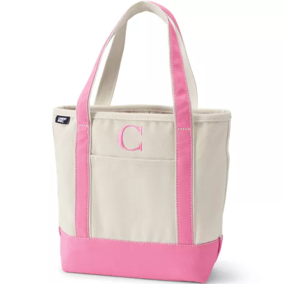 Pre-Monogrammed Letter Canvas Tote Bag - primary
