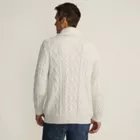 Men's Long Sleeve Cotton Blend Cable Shawl Cardigan