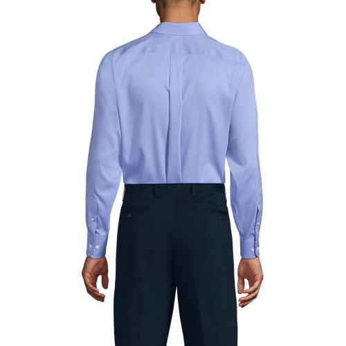 Men's Long Sleeve No Iron Pinpoint Stay Collar Dress Shirt, Back