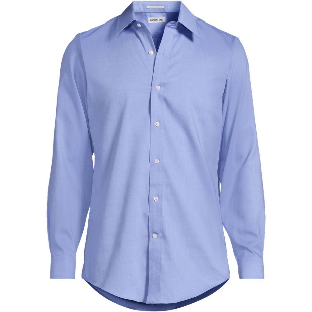 Men's Long Sleeve No Iron Pinpoint Stay Collar Dress Shirt | Lands' End