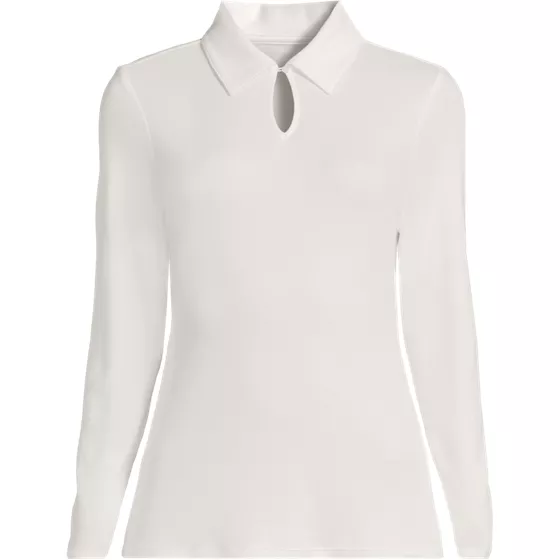 Women's Supima Micro Modal Long Sleeve Convertible Collar Top - primary