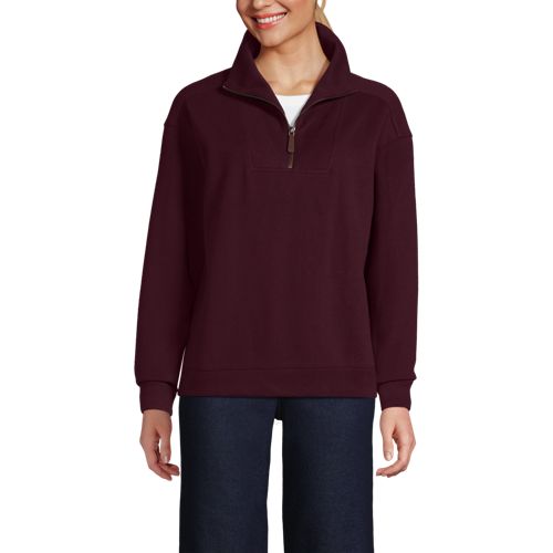 Women's French Rib Bedford Quarter Zip Pullover | Lands' End