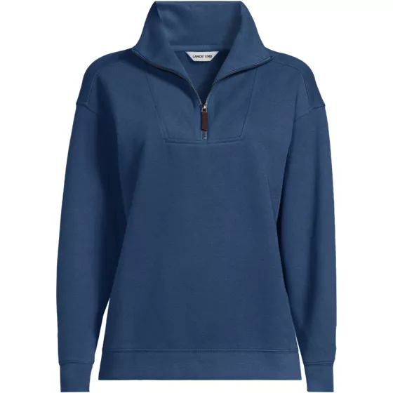 School Uniform Women's French Rib Bedford Quarter Zip Pullover Top - primary