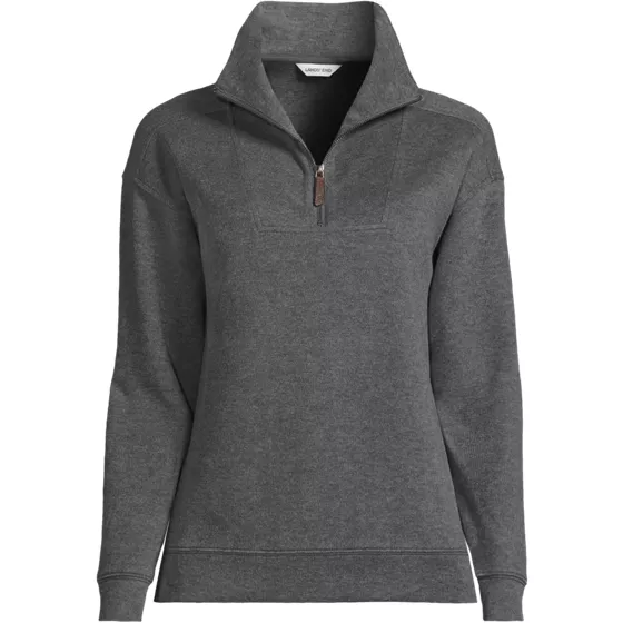 Women's French Rib Bedford Quarter Zip Pullover Top - primary
