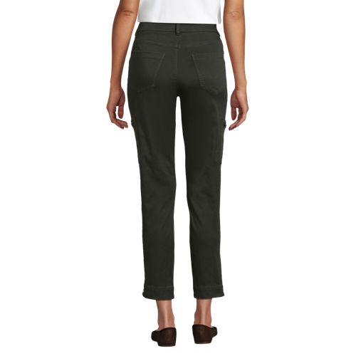  Lands' End 7/8-cargohose Aus Lyocell-mischung Mid Waist, Damen, Größe:34 Petite, Grün, Baumwolle/lyocell (viskose)/baumwoll-mischung, By Lands' End 