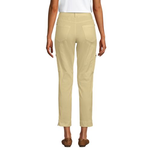  Lands' End 7/8-cargohose Aus Lyocell-mischung Mid Waist, Damen, Größe:34 Petite, Gelb, Baumwolle/lyocell (viskose)/baumwoll-mischung, By Lands' End 