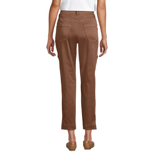  Lands' End 7/8-cargohose Aus Lyocell-mischung Mid Waist, Damen, Größe:34 Petite, Braun, Baumwolle/lyocell (viskose)/baumwoll-mischung, By Lands' End 