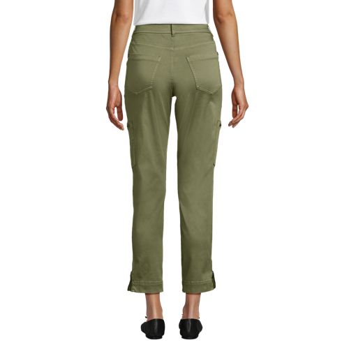  Lands' End 7/8-cargohose Aus Lyocell-mischung Mid Waist, Damen, Größe:34 Petite, Grün, Baumwolle/lyocell (viskose)/baumwoll-mischung, By Lands' End 