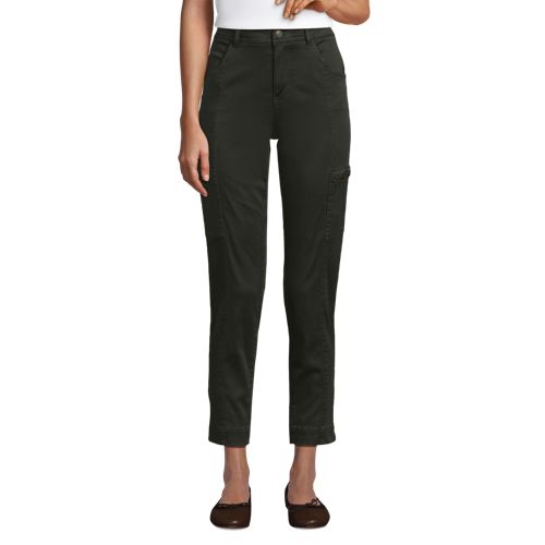  Lands' End 7/8-cargohose Aus Lyocell-mischung Mid Waist, Damen, Größe:34 Petite, Grün, Baumwolle/lyocell (viskose)/baumwoll-mischung, By Lands' End 