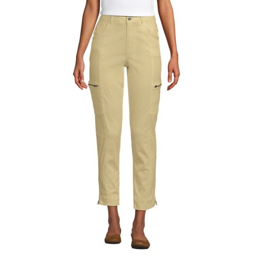  Lands' End 7/8-cargohose Aus Lyocell-mischung Mid Waist, Damen, Größe:34 Petite, Gelb, Baumwolle/lyocell (viskose)/baumwoll-mischung, By Lands' End 