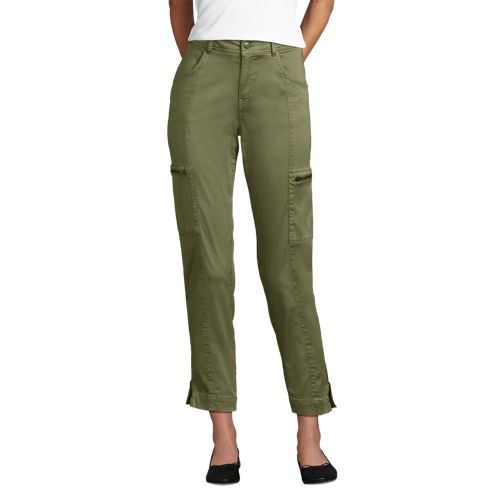  Lands' End 7/8-cargohose Aus Lyocell-mischung Mid Waist, Damen, Größe:34 Petite, Grün, Baumwolle/lyocell (viskose)/baumwoll-mischung, By Lands' End 