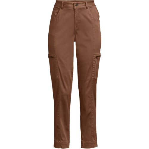  Lands' End 7/8-cargohose Aus Lyocell-mischung Mid Waist, Damen, Größe:34 Petite, Braun, Baumwolle/lyocell (viskose)/baumwoll-mischung, By Lands' End 