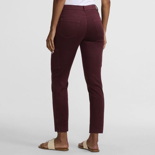  Lands' End 7/8-cargohose Aus Lyocell-mischung Mid Waist, Damen, Größe:34 Petite, Lila, Baumwolle/lyocell (viskose)/baumwoll-mischung, By Lands' End 