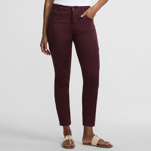  Lands' End 7/8-cargohose Aus Lyocell-mischung Mid Waist, Damen, Größe:34 Petite, Lila, Baumwolle/lyocell (viskose)/baumwoll-mischung, By Lands' End 
