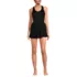 Women's Tugless Racerback Pleated Swim Dress, Front