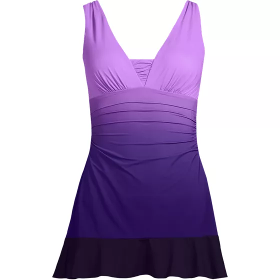 Women's Plus Size SlenderSuit Grecian Mini Swim Dress - primary