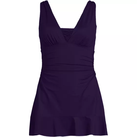 Women's Plus Size SlenderSuit Grecian Mini Swim Dress - primary