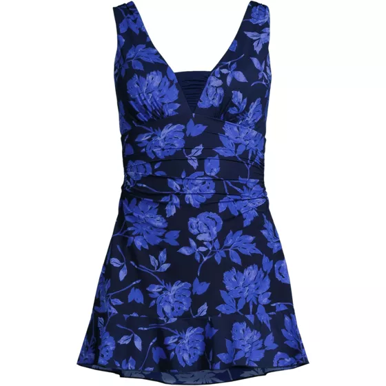 Women's Plus Size SlenderSuit Grecian Mini Swim Dress - primary