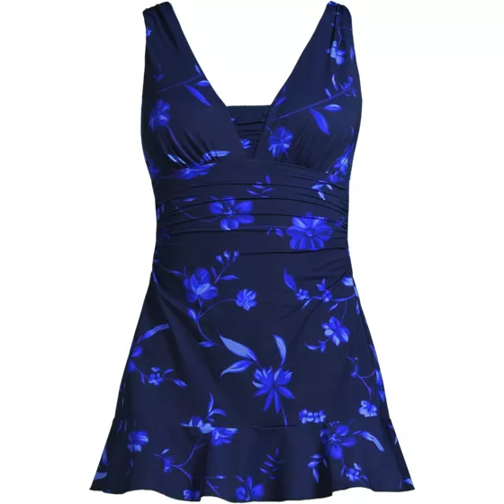 Women's Petite SlenderSuit Grecian Mini Swim Dress - primary